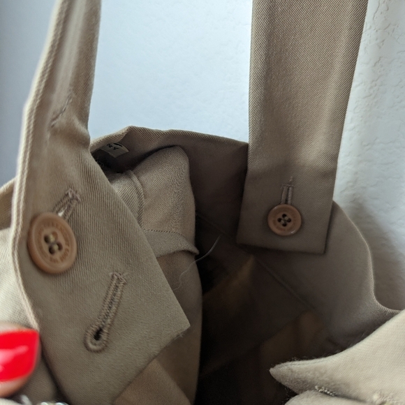 Opening Ceremony Wool Beige Suspender Shorts Overalls Size S High Waist Pockets - Picture 11 of 14